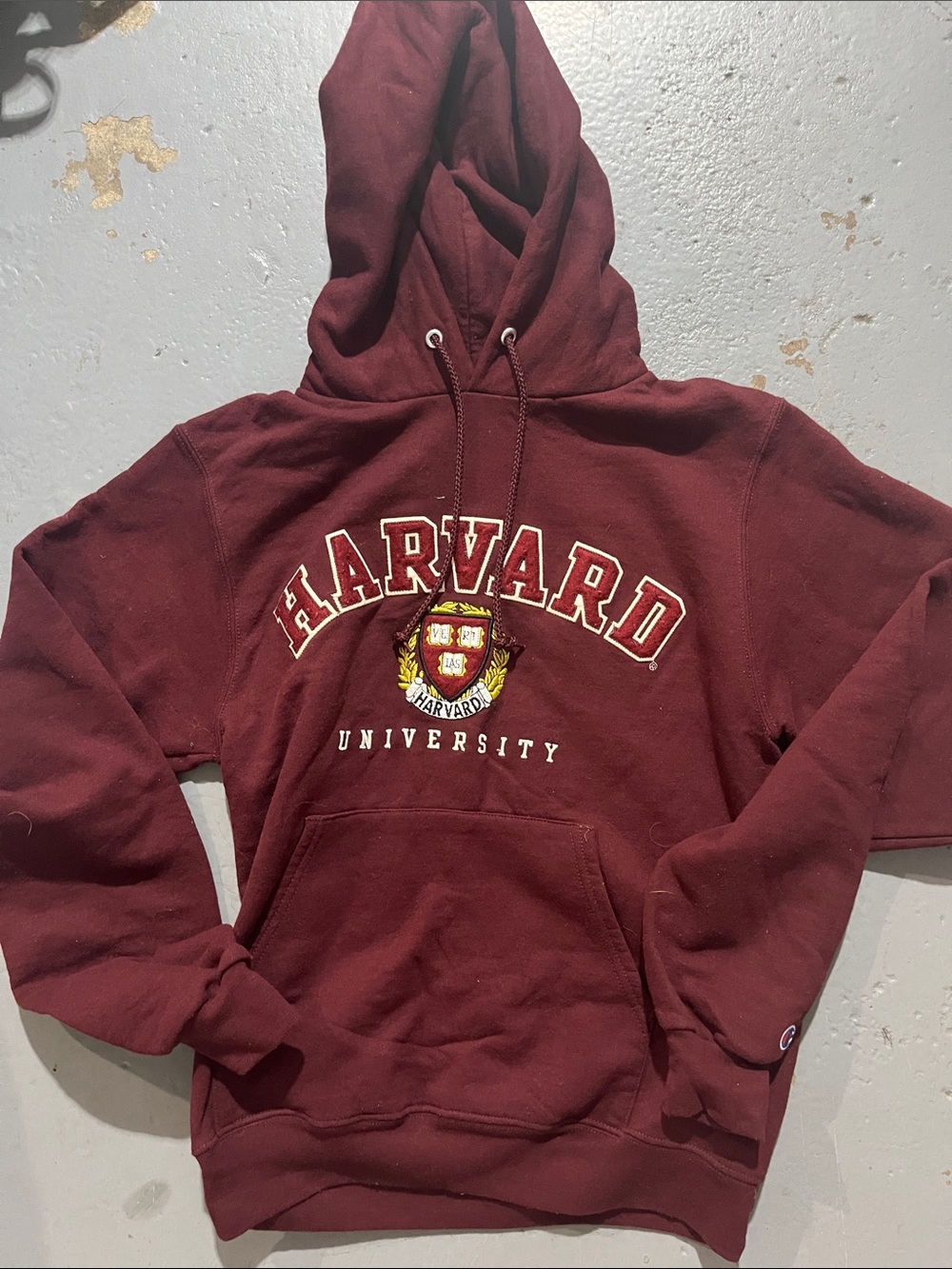 Harvard Champions XS Maroon Hoodie Sweatshirt